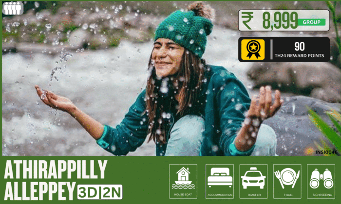 Waterfall to Backwaters: 3 Days in Athirappilly & Alappuzha 2N/3D